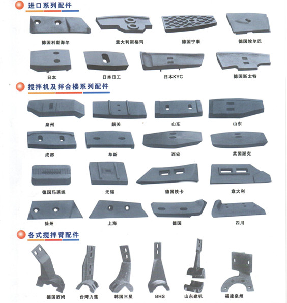 廣西南寧混凝土攪拌機(jī)，廣西南寧襯板、葉片、攪拌臂價(jià)格