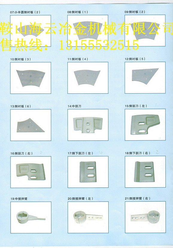 仕高瑪3500攪拌機主機配件、3.5方多元素合金側攪拌臂、成套配件